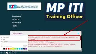MP ITI TO Vacancy 2026  | MP ITI TO COPA REAL POST & Syllabus | Dates