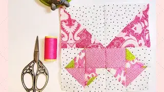 Como fazer um bloco de borboleta passo a passo Patchwork+Almofada de borboletas|HST block