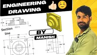 engineering drawing in hindi explained section, line cutting plane line by manish Swami