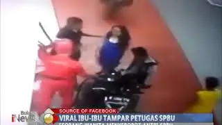 TIDAK TAHU TATA KRAMA!!!wanita ini serobot antrian spbu hingga tonjok petugas spbu
