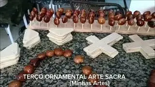 Terço ornamental feito de semente de mucunã olho de boi(Minhas Artes)
