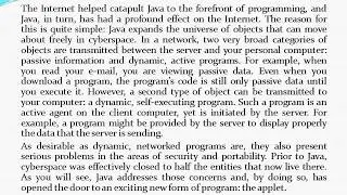 Why Java Is Important to the Internet - Java  (Java Applets and Applications, Security, Portability)