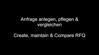 SAP MM - Create, maintain & Compare RFQ