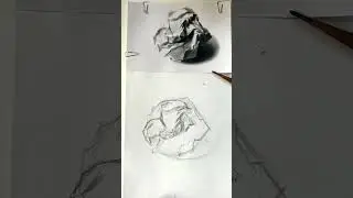 Мятая бумага - процесс с объяснением как думает рисующий.