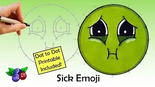 How to Draw dot to dot - SICK EMOJI - Connect the Dots Drawing - Drawing step by step for kids