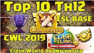 Top 10 Th12 Clash World Championship Base 2020| Th12 Trophy Base War Base With Links