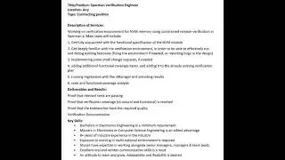 Hiring Specman Verification Professions for Remote Contract | UK