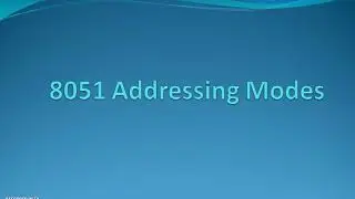 Addressing Modes of 8051