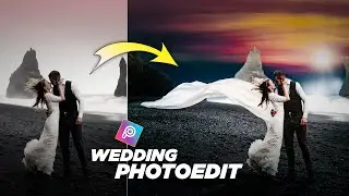 Wedding photo with flying cloth editing 2020 | Picsart composite tutorial