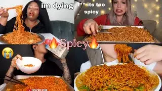 Mukbangers eating spicy noodles🤯❌