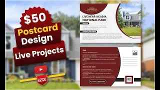 $50 Real Estate Postcard Design Tutorial | Live Project for New Designers