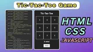 Creating Tic Tac Toe Game in Javascript HTML CSS| Javascript Game #html #css #js #tictactoe #viral