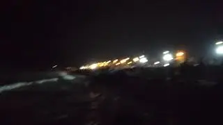Puducherry Promenade Beach at Night in December.