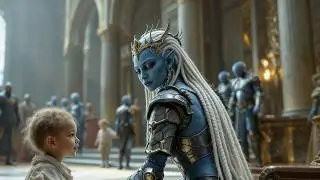 The alien queen fell to her knees — “My grandchildren… born of a human?”