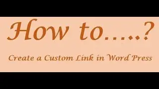 Custom Link in Word Press
