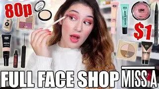FULL FACE of $1 SHOP MISS A MAKEUP.. HITS & MISSES