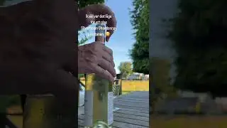 Ett glas vitt på altanen.