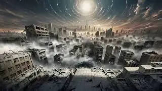 Free Stock Videos - a post apocalyptic dystopian destroyed city with dark sky