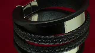 Многослойный кожаный браслет с магнитной застежкой 