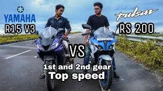 Yamaha R15 V3 VS PULSAR RS200 | 1st and 2nd Gear Top Speed | T mix V.