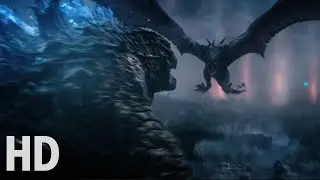 Godzilla & Ion Dragon Fight scene in Hollow Earth