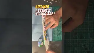 Decals pasting Airbus A321 Hello Kitty #scalemodelbuilding #scalemodel #modelaircraft #aircraft