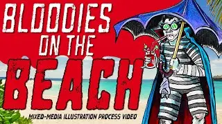 Drawing Drac's Day at the Beach (Mixed Media Traditional and Digital Illustration)