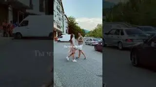 The little girl fell for the car