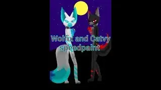 (FNaF/OC) Wolfix and Catvy speedpaint/Вулфикс и Кэтви спидпейнт
