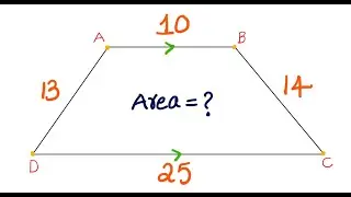 Geometry : Find the area of trapezium given measurements of parallel sides and non parallel sides.