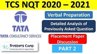 TCS NQT 2020 - 2021 Preparation  | Verbal Ability ( Part -2) | TCS NQT Previous Year Question Paper