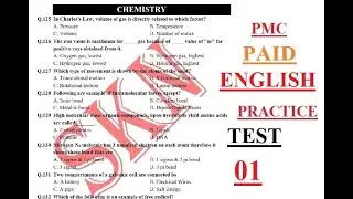 PMC Paid MDCAT ENGLISH Practice Test 1 (2021) PMC ENGLISH TEST with detailed explanation (2021)