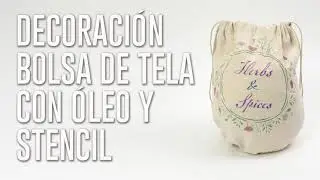 DIY bolsa de tela con óleo y stencil