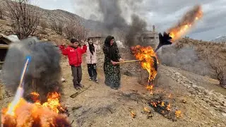 Nomadic Mother Faces Fire Attack Amid War in Iran