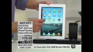 Dock & View iPad, iPod and iPhone Docking Station with Remote Control