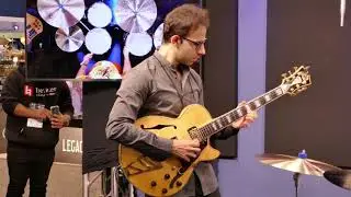 Peppe Merolla, Marco Panascia & Dario Chiazzolino performing at the Drumeo Booth during NAMM 2020