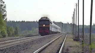 (Крустпилс - Елгава) ТЭП70-0267 + №№087Б/037Р Минск/С.Петербург-Рига