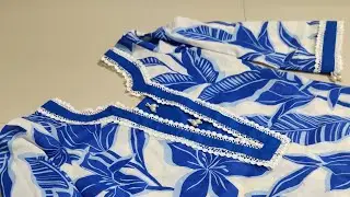 Pakistani suit Neck Design With Lace| Simple cotton lace matching suit design cutting and stitching|
