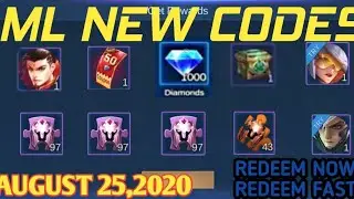 Mobile legends New codes August 25 2020 Redeem Now