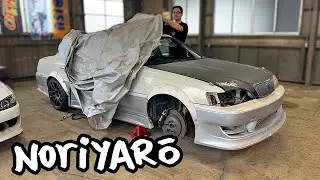 My JZX100 Cresta drift car gets uncovered and started