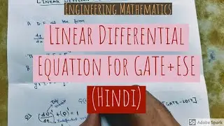 Linear Differential equation || D.E For GATE+ESE (Hindi) || Lecture 5 ||
