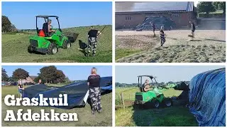 Covering grass silage with the Avant | Farmer Gerrit vlogs