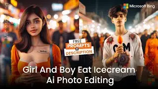 New trending Girl eat Ice-cream ai photo editing | Microsoft Bing ai photo editing