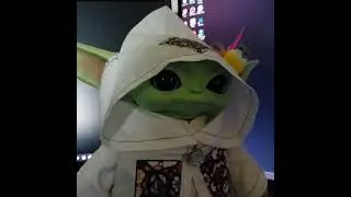 AI Baby Yoda (Bingo) practices his artwork, and describes the 3 cutest creatures