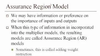 assurance region (Chapter 8)