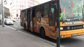 Throwback to Joyful Harinam Sankirtan: A Cherished Moment with the Hare Krishna Bus and Devotees!