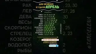 Благоприятные дни в апреле