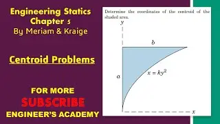 Determine the coordinates of the centroid of the shaded area.  | Engineers Academy