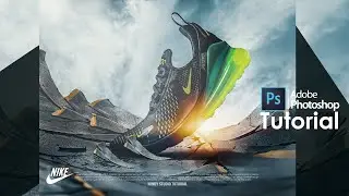 How to create Nike Shoe Product Poster in Photoshop - Photoshop 