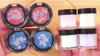 【ASMR】Slime Coloring with Makeup #73【Satisfying Slime Video】